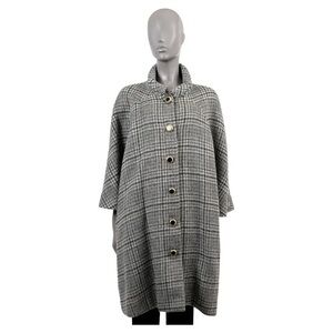 BALENCIAGA grey wool mohair 2017 PLAID Coat Jacket 38